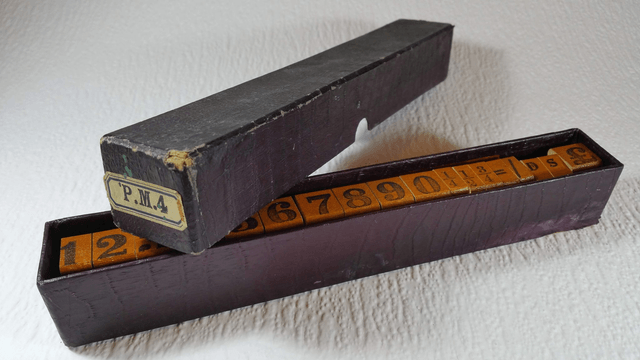 Vintage Price Printing Set - Wooden Blocks In Original Box