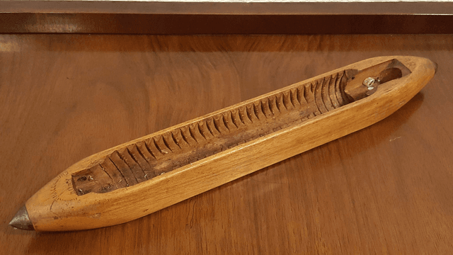 Vintage Cotton Weaving Shuttle - Wooden Flying Shuttle From A Lancashire Mill
